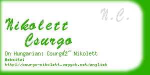 nikolett csurgo business card